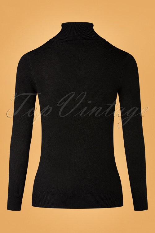 Mak Sweater - 60s Turtleneck Sweater in Black 2