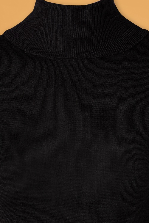 Mak Sweater - Col Roulé Turtleneck Sweater Années 60 en Noir 3