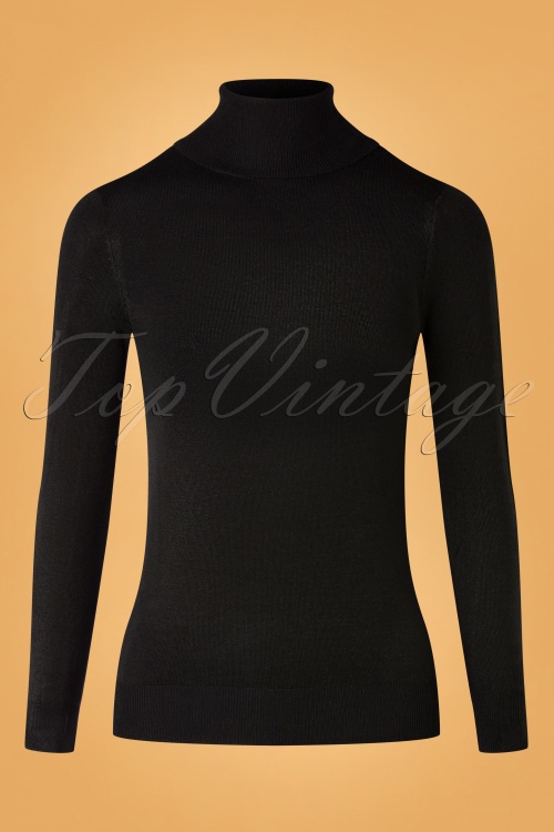 Mak Sweater - 60s Turtleneck Sweater in Black