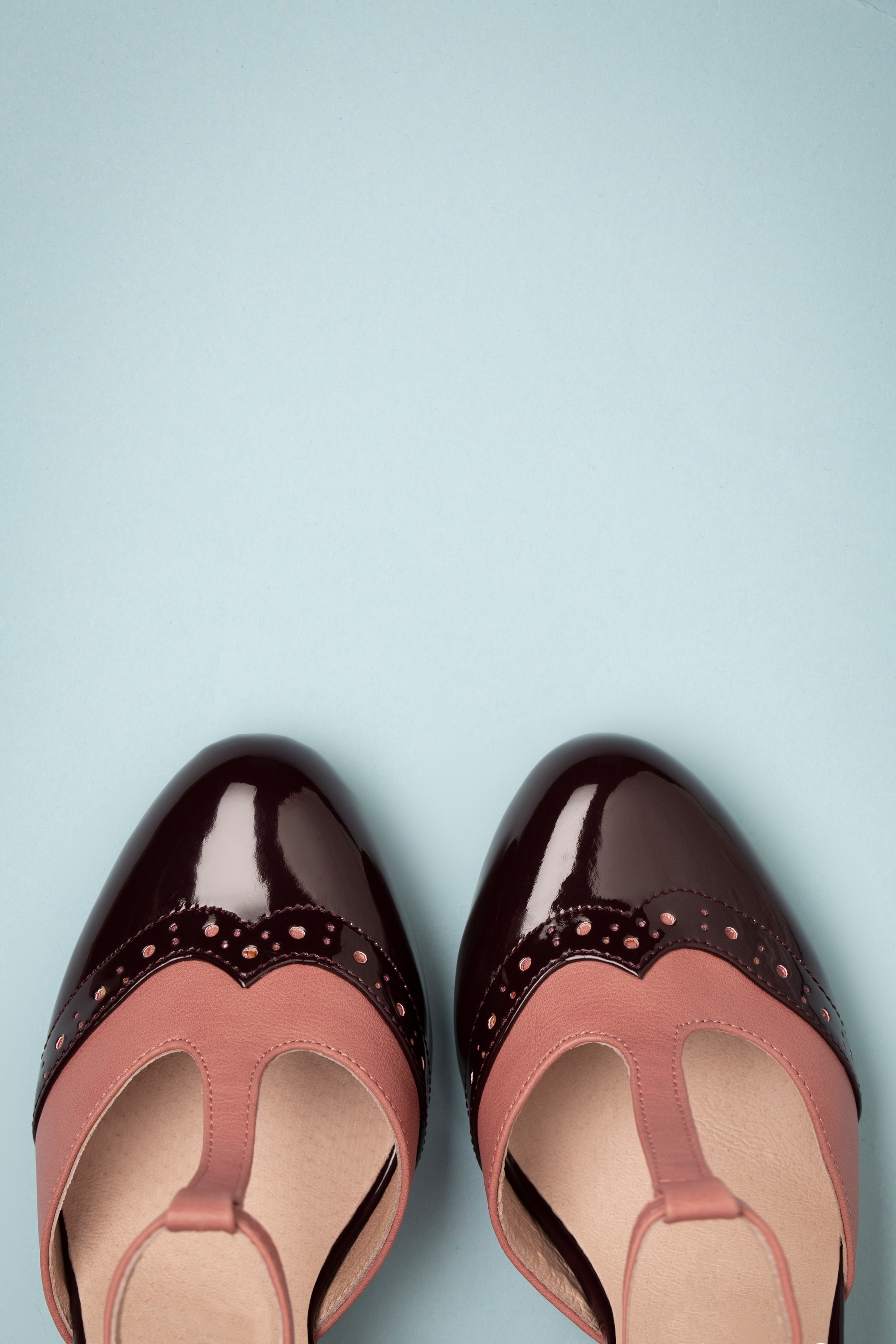 Chelsea Crew - Gatsby T-Strap pumps in Bordeauxrood en Mauve 2