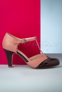 Chelsea Crew - 20s Gatsby T-Strap Pumps in Burgundy and Mauve 3