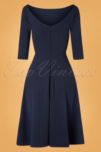 Vintage Chic for Topvintage - Robe Corolle Harper Années 50 en Bleu Marine 3