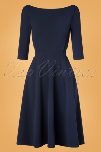 Vintage Chic for Topvintage - Robe Corolle Harper Années 50 en Bleu Marine 2
