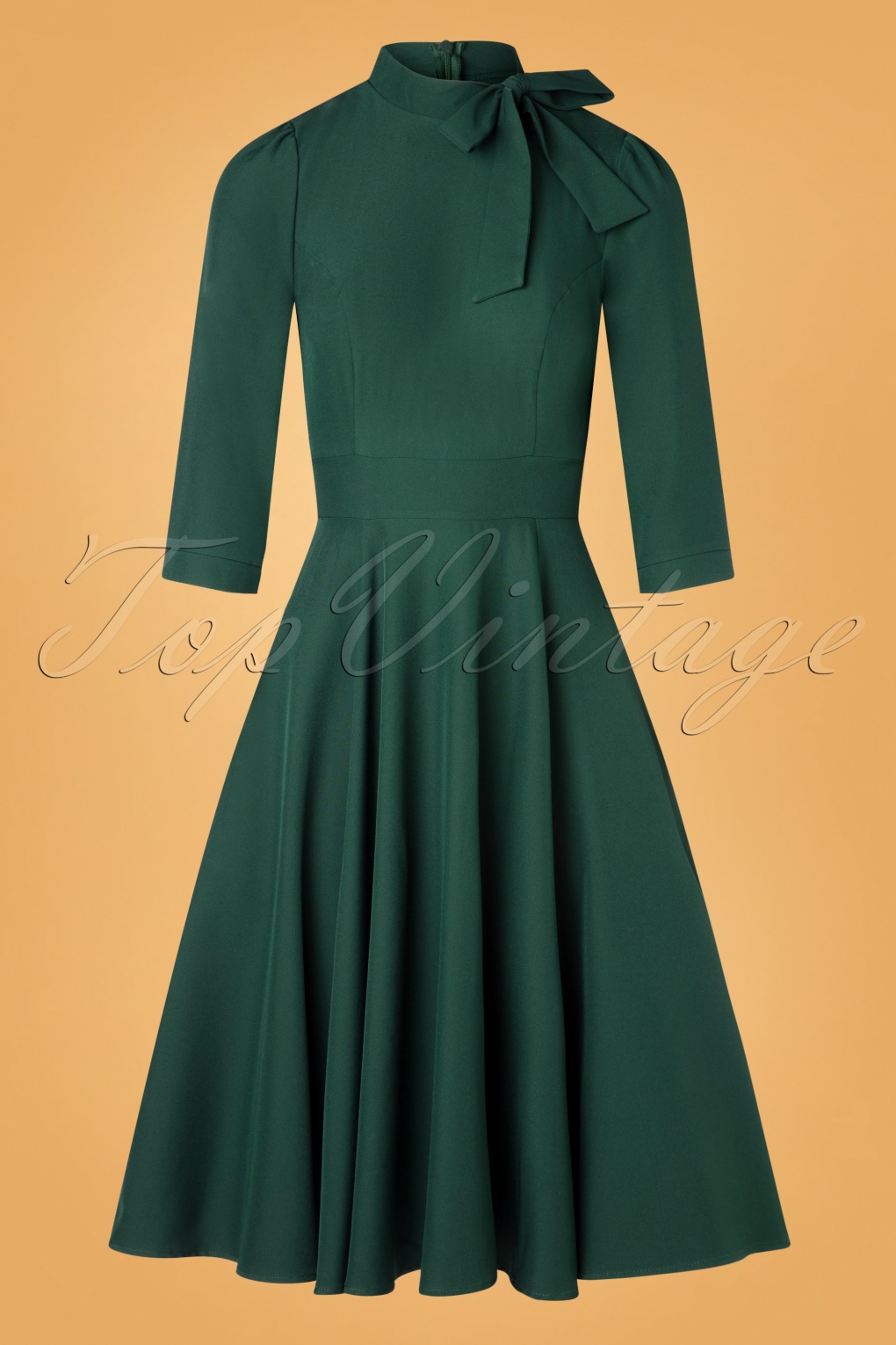 50s Leyla Swing Dress in Dark Green