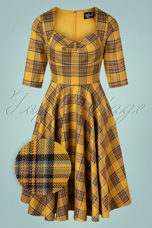Bunny - 50s Dijon Swing Dress in Mustard 2