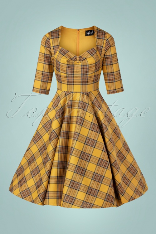 Bunny - 50s Dijon Swing Dress in Mustard 3
