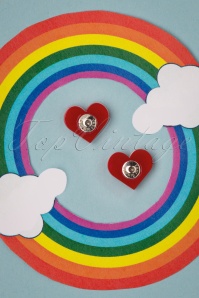Erstwilder - Heart Glitter Resin Stud Earrings in Red 3