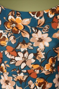 Vintage Chic for Topvintage - Vicky Floral Bleistiftkleid mit Blumenmuster in Teal Blau 3