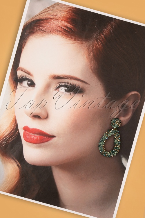 Day&Eve by Go Dutch Label - 50s Gina Glam Earrings in Green 2