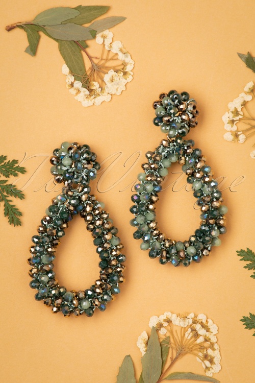 Day&Eve by Go Dutch Label - 50s Gina Glam Earrings in Green