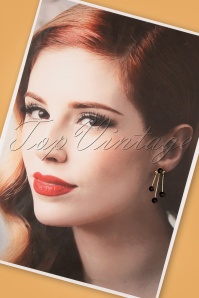 Day&Eve by Go Dutch Label - 50s Eliza Earrings in Gold and Black  2