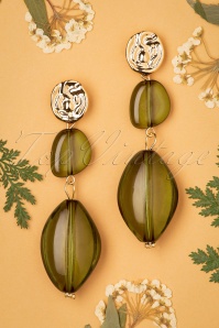 Day&Eve by Go Dutch Label - 50s Louise Earrings in Gold and Green