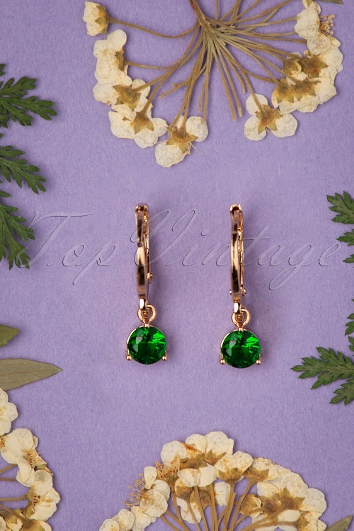 Day&Eve by Go Dutch Label - 50s Mara Earrings in Gold and Green