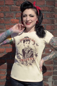 Rumble59 - 50s Tattoed At Tiffany's T- Shirt in Off White