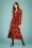 70er Rosie Doherty Midi Kleid in Merlot Braun