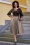 50er Dulcie Dora Streifen Swing Kleid in Braun