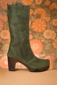Clumpy's - Clumpy's Roos lederen laarzen in cactus groen 4