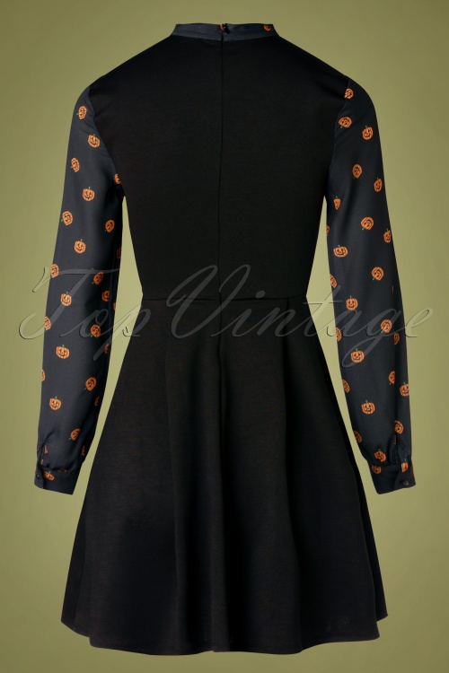Unique Vintage - Smak Parlour Pompoen She.EO fit & flare jurk in zwart 5