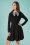 60s Smak Parlour Houndstooth Bow Jet Setter Dress in Black