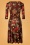 Vintage Chic 39418 Brown Swing Dress Flower Prints 20210810 010W