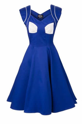50s Royal Blue Swing Dress