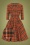 50er Tawny Karo Mid Kleid in Orange