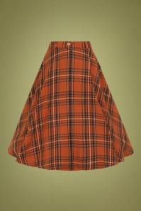 Bunny - 50s Tawny Tartan Swing Skirt in Orange 4