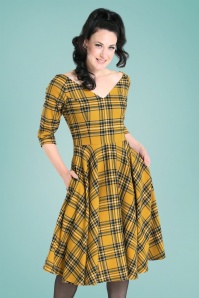 Bunny - 50s Wither Swing Dress in Mustard 3