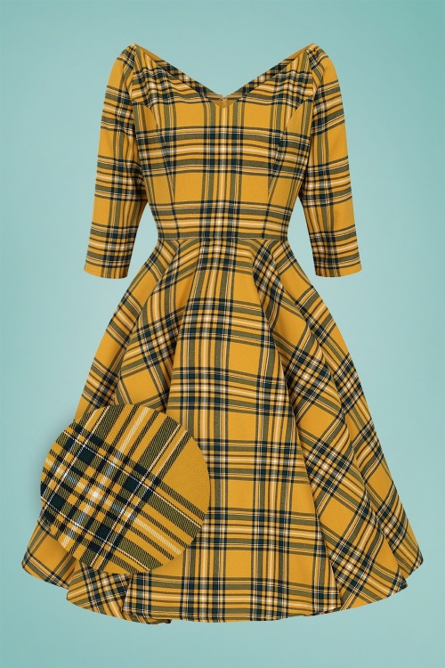 Bunny - 50s Wither Swing Dress in Mustard 2