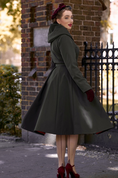 Miss Candyfloss - 50s Lorin Tiffany Swing Trenchcoat in Charcoal 2