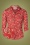 70er Larissa Cloudy Carnations Bluse in Rot
