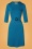 60er Agneta A-linie Kleid in Teal Blau