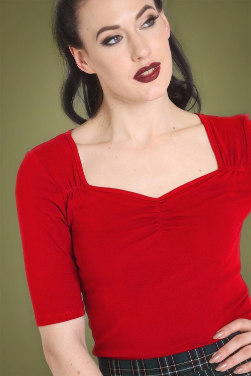 Bunny - 50s Philippa Top in Red 2