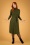 Tweedy Stripe Rollneck Dress Années 60 en Vert Rayé