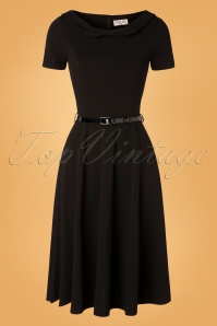 Vintage Chic for Topvintage - Davina swing jurk in zwart