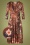 Vestido estilo años 50 con estampado floral Caryl en marrón coñac