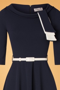 Vintage Chic for Topvintage - Beths Swing Kleid in Marineblau und Elfenbein 4