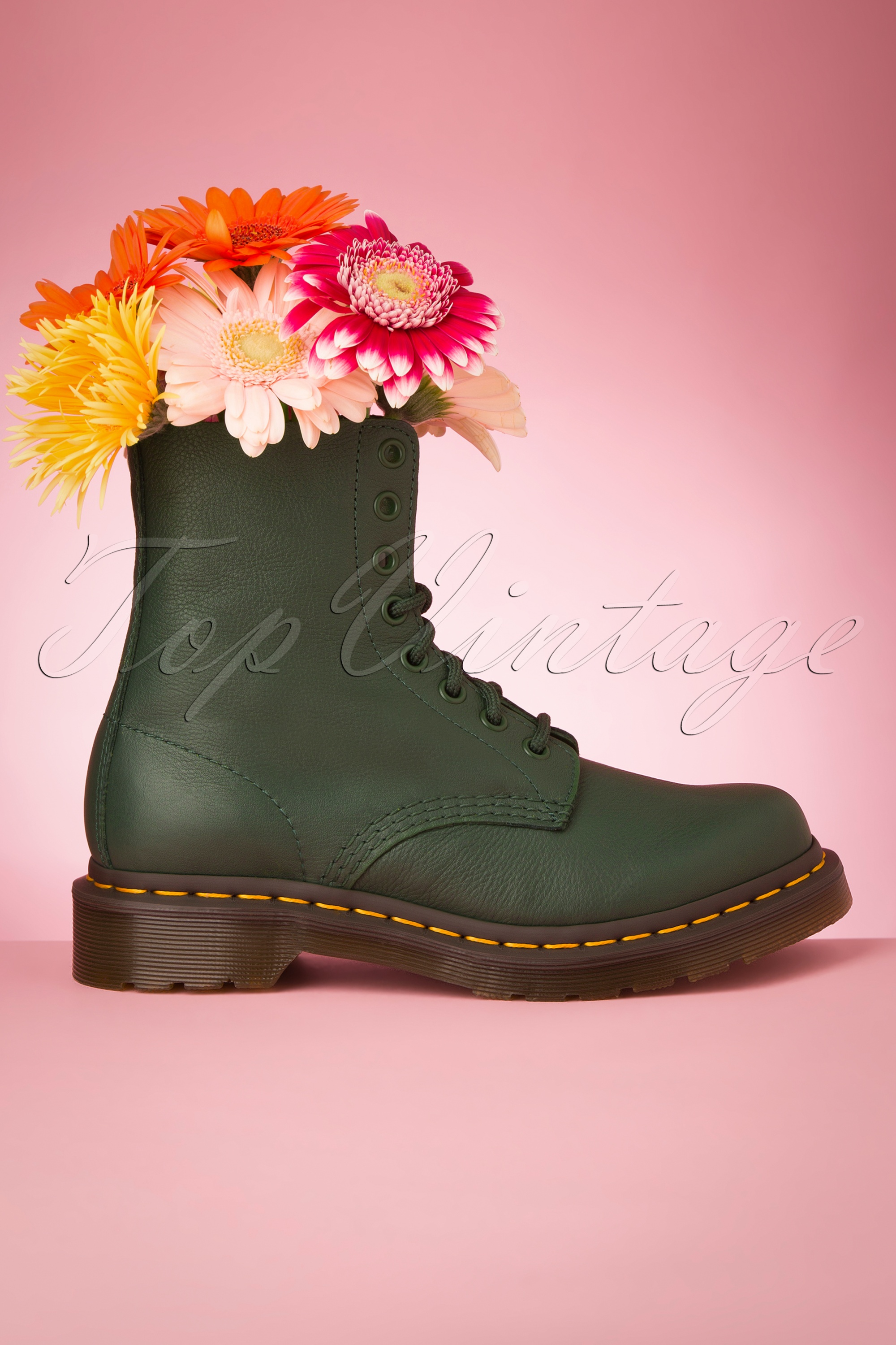 Dr. Martens - 1460 Pascal Virginia Boots in dennengroen 2