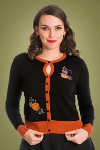 Banned Retro - Pumpkin Spice And All Things Nice Cardigan Années 50 en Noir