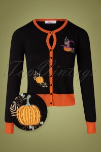Banned Retro - Pumpkin Spice And All Things Nice Cardigan Années 50 en Noir 2