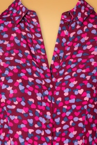 Sugarhill Brighton - 60s Clarissa Shirt Dress in Burgundy 4