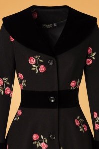 Vixen - 50s Flo Floral Coat in Black 3