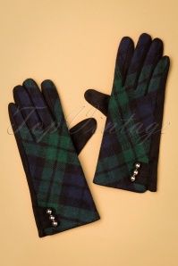 Vixen - 50s Golightly Houndstooth Gloves in Black and White