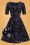 50er Trixie Celestial Velvet Swing Kleid in Violett