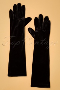 Amici - Victoria Samt Handschuhe in Schwarz