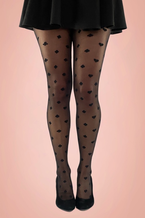 Gipsy - 50s Game of Cards Tights in Black