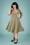 Marica Herringbone Swing Dress Années 50 en Olive