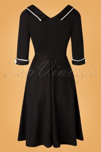 Vixen - 50s Marica Herringbone Swing Dress in Black 5