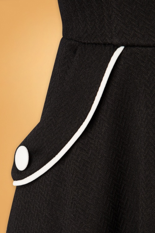 Vixen - Marica visgraat swing jurk in zwart 4