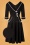 50s Marica Herringbone Swing Dress in Black